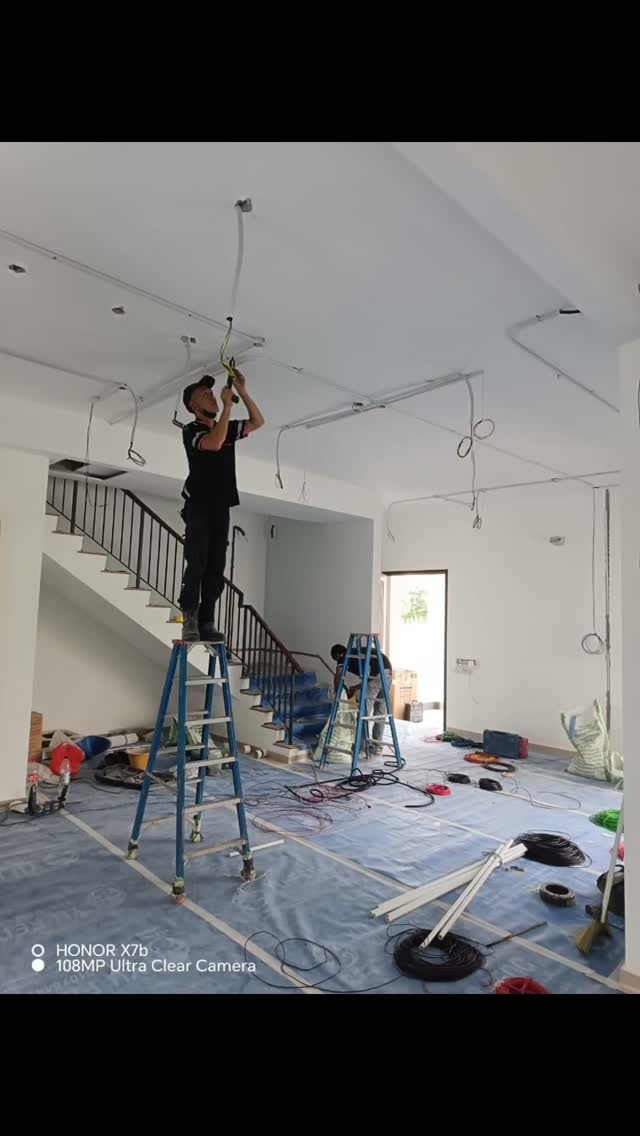 Full wiring rough-in for large residential renovation